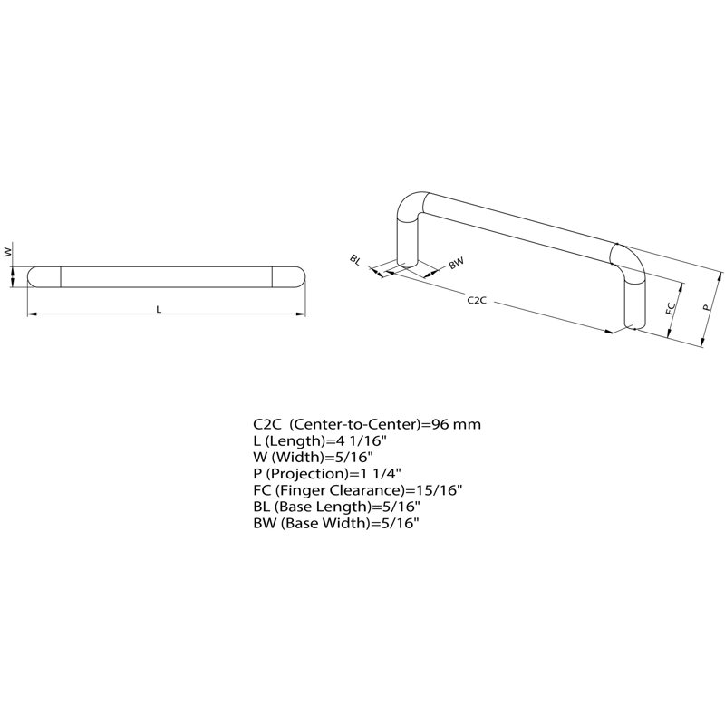 3 3/4" Center Bar Pull Multipack, Brushed Satin Nickel