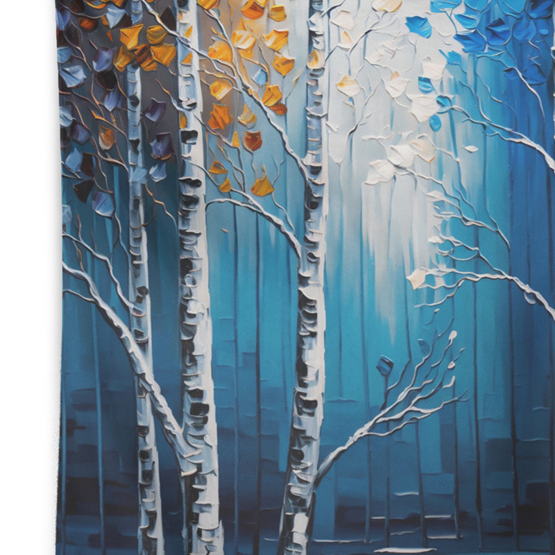 Tapisserie en polyester bleu avec des punaises, H 32 po x l 39 po
