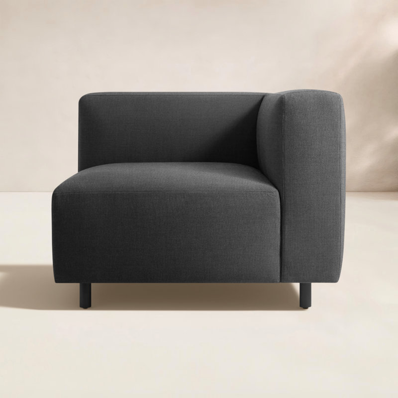 Chaise longue d'extérieur à un accoudoir 9 verges, Charbon Sunbrella®