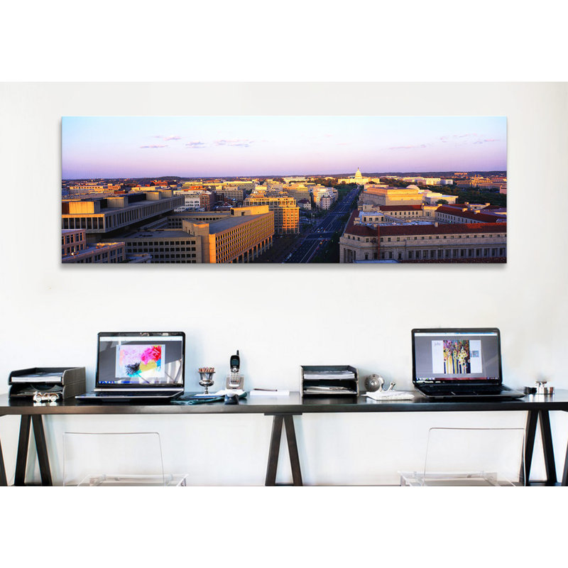 «Pennsylvania Ave Washington, D.C», reproduction de photo sur toile, H 24 po x l 72 po x P 1,5 po, Toile tendue