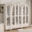 Bois blanc massif + vitrines en verre