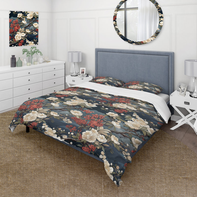 Eastern Tea Retreat - Ensemble de housse de couette japonaise, Housse de couette simple + 1 taie décorative stan