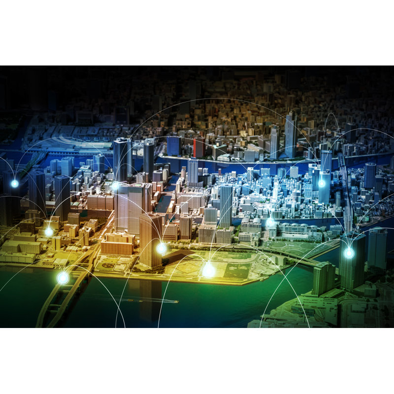 Smart City Diorama by Metamorworks - Wrapped Canvas Print, 30cm H x 46cm W x 3.8cm D
