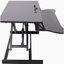 Bureau pour ordinateur portable à hauteur ajustable, station de travail assis-debout réglable avec plateau pour clavier, noir-559468995