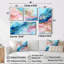 Rose et bleu, lever de soleil sur glacier I - formes abstraites sur toile, 4 pièces-122534214-122534213