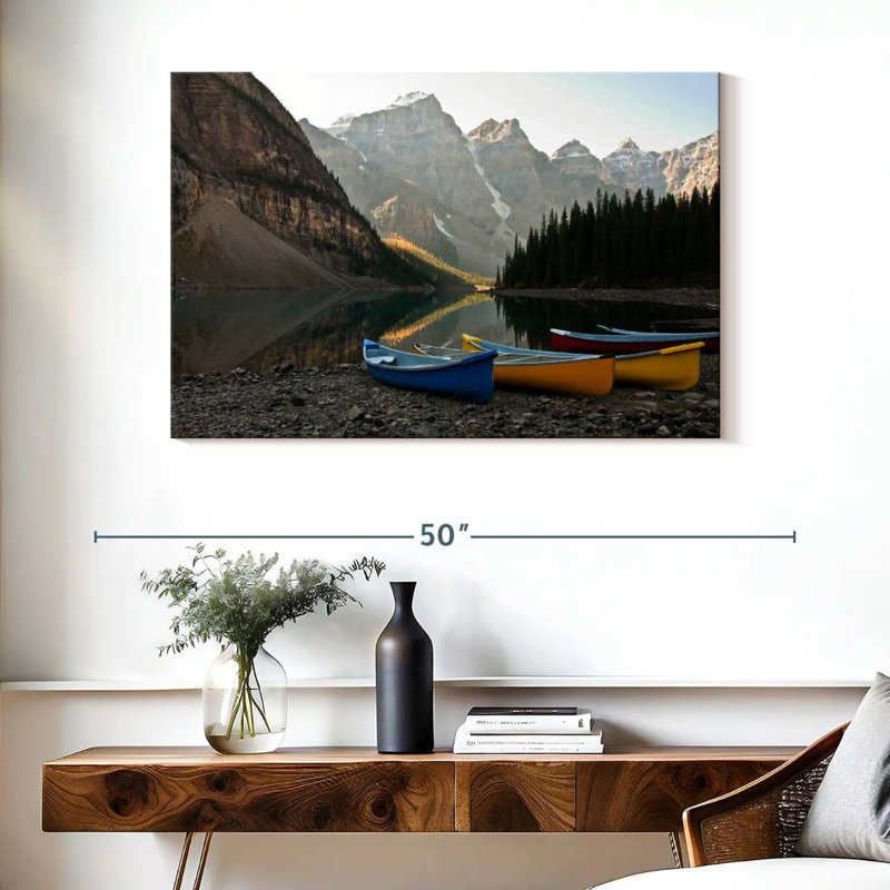 Mehar Moraine Lake Shore Canoes, 26" H x 39" W