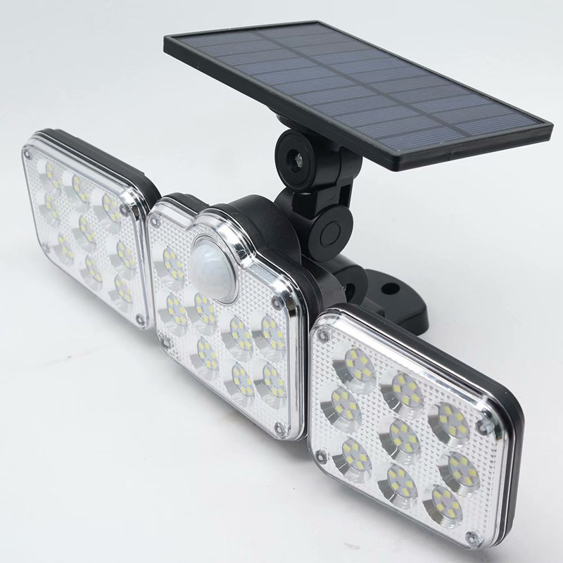 2 PCS Solar Motion Sensor Lights 138 LED 1000LM Wireless LED 3 Adjustable Head Wide Angle Illuminate