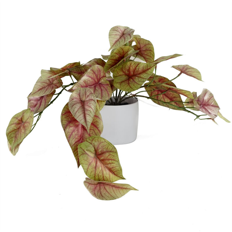 30cm Faux Plant in Planter, Pink/Green