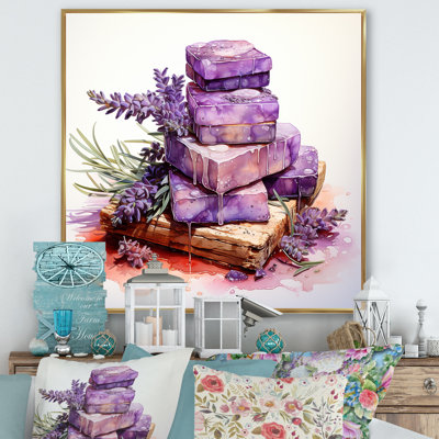 Mauve lavande Batjhroom II - art mural lavande