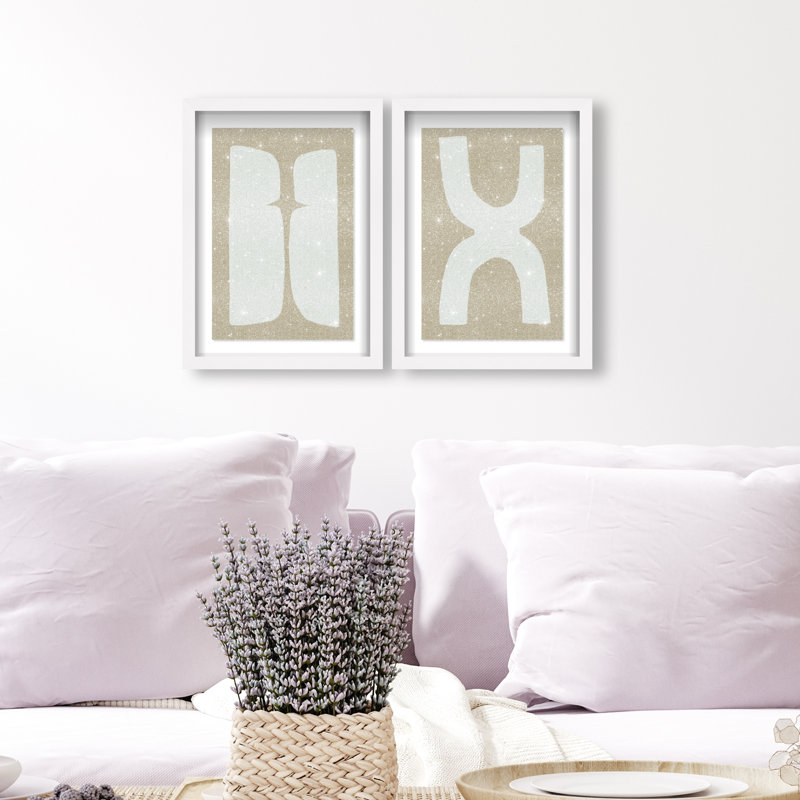 Opposite Lovers Set Set by Oliver Gal, 16.5" H x 11.5" W, White Shadowbox