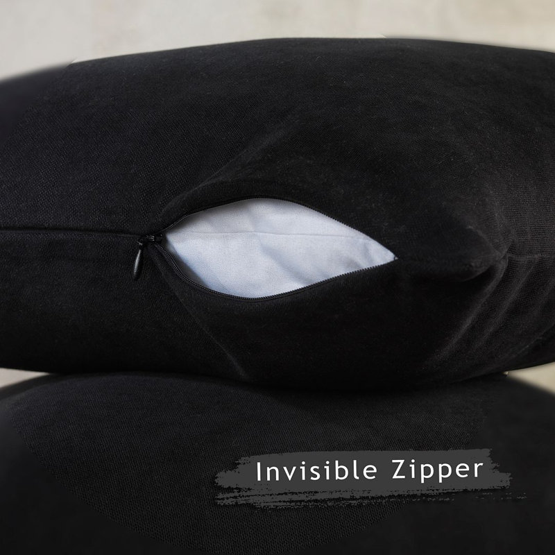 Cushion Cover, Black, Square 40cm