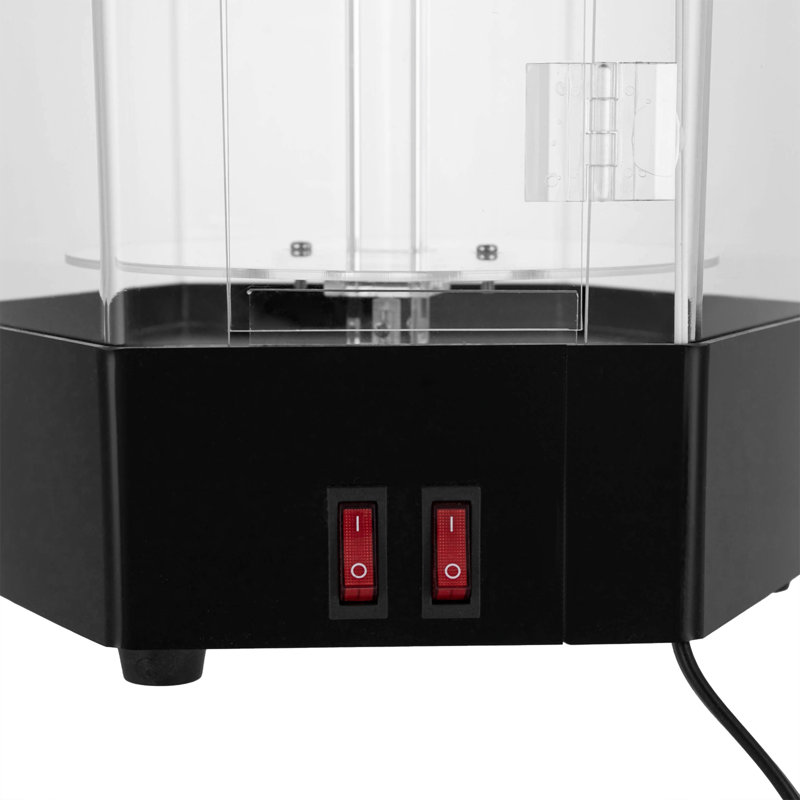 Vitrine électrique rotative à 2 niveaux avec armoire de collection à DEL et verrouillable en acrylique pour exposer des bijoux
