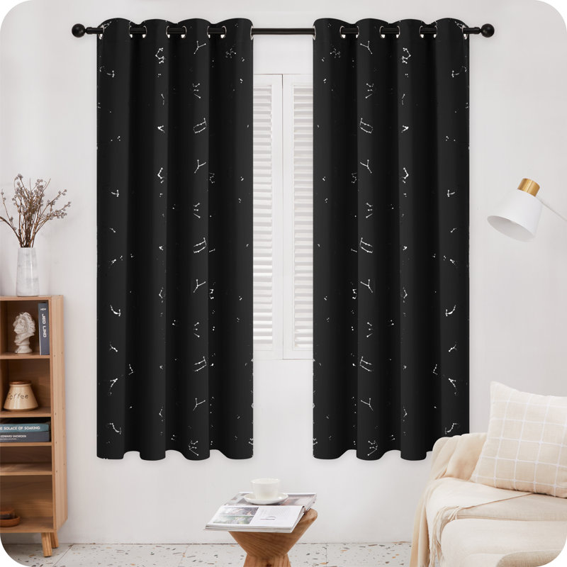 Radmilla Blackout Curtain Pair, 46cm Width x 229cm Drop, Greyish White
