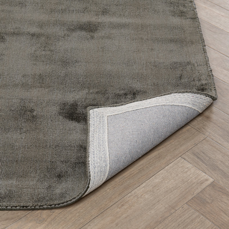 Berlin Distressed Handwoven Fabric Area Accent Rug, Charcoal, Rectangle 2' x 3'