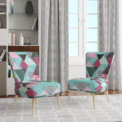Chaise d'appoint rembourrée Geometric Hexagons
