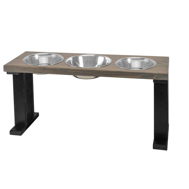 Mangeoire surélevée, Grand (16 po), Noir / gris