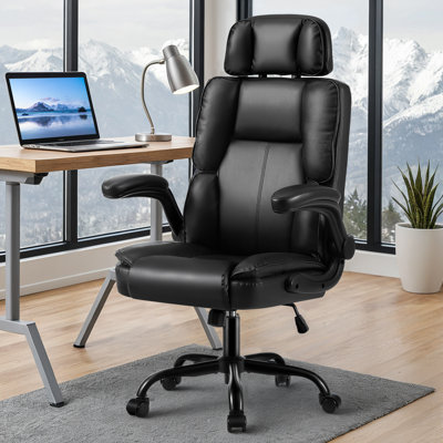 Ergonomic Office Chair With Head, Adjustable Armrests, Cushion for Adult Black