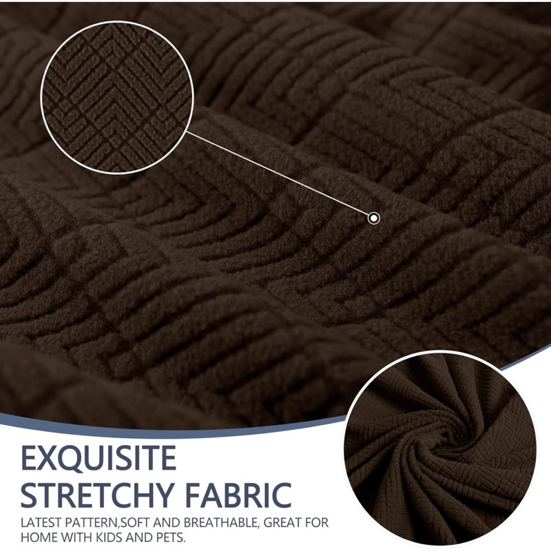 Housse pour canapé à coussins en T, Tissu brun