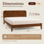 Structure de lit grand de qualité supérieure Woodmere avec tête de lit Symmetry, lit plateforme en bois massif, support de lattes en bois, pieds fuselés en bois massif, aucun sommier nécessaire, style Mid-Century moderne (miel)-235483053-235483090-235483089