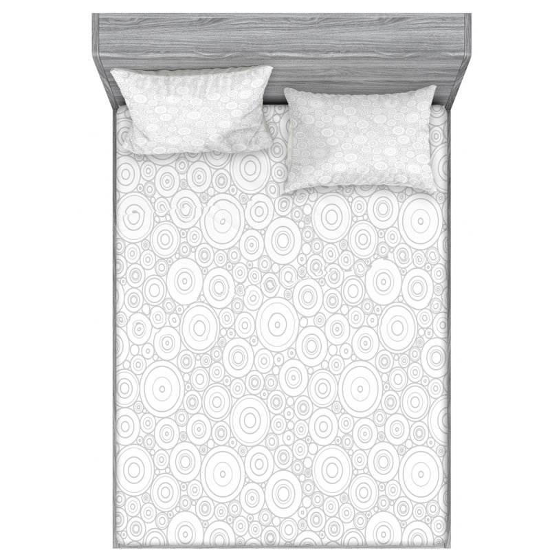 Microfiber Geometric Sheet Set, Full Sheet Set with Fitted Sheet