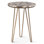 Mumbai 17" Side Table in Stone Agate with Iron Base