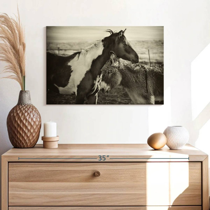 Kissing Horses I, H 16 po x l 24 po
