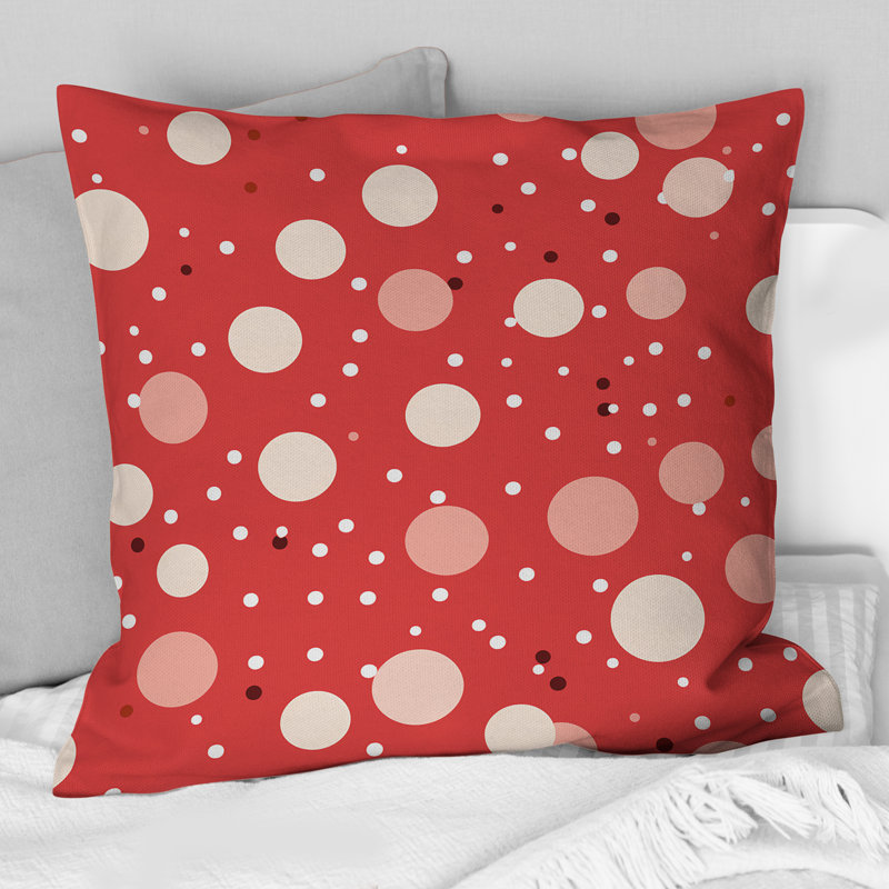 Coussin Playful Polka Dots III - Imprimé pois, H 18 po x l 18 po