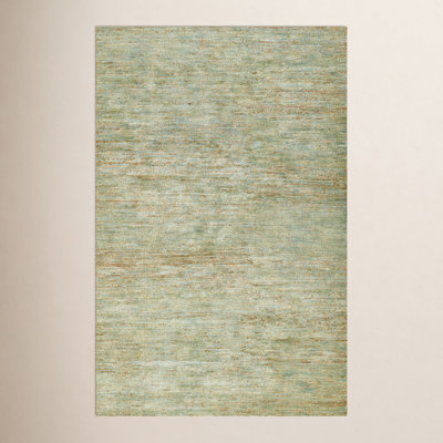 Sarina Green Hand-Knotted Abstract Jute Rug