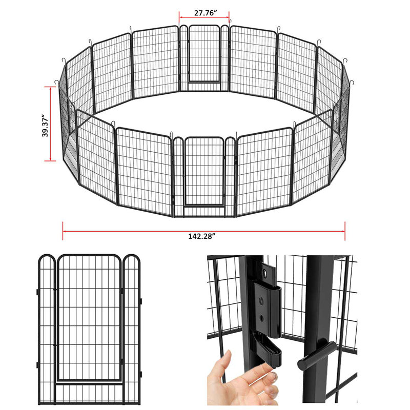 39.37'' H Panel Metal Exercise Pen With Door