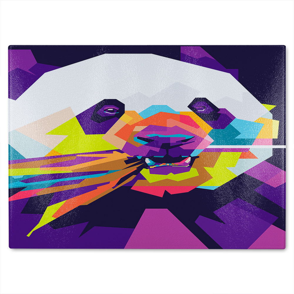 pop art of Panda Designer Glass Chopping Board