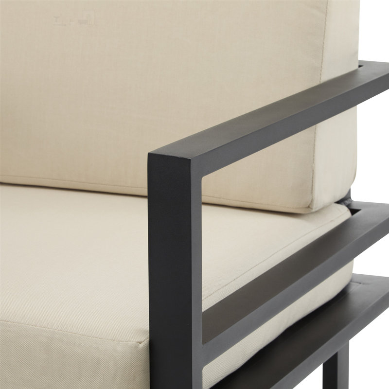 Méridienne d'extérieur moderne avec structure en aluminium et coussins résistants aux intempéries