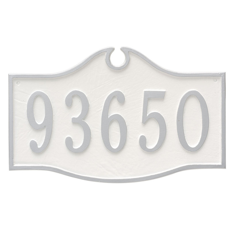 Colonial Arch Address Plaque Frame Plaque, Yes, Gray/White