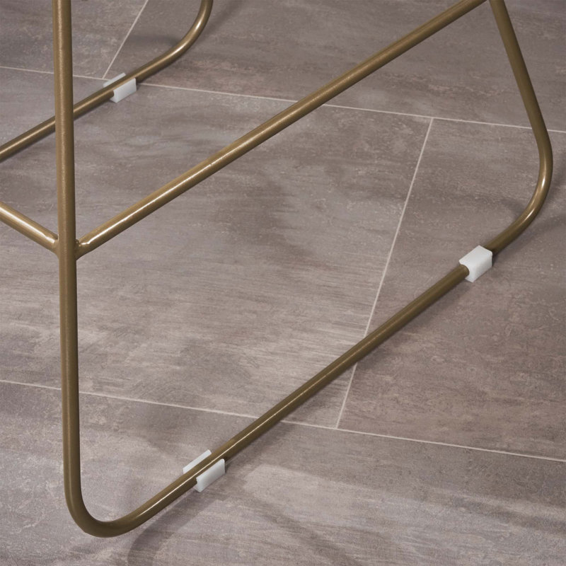 Tabouret de comptoir pour îlot de cuisine Niez, Cuivre, Beige