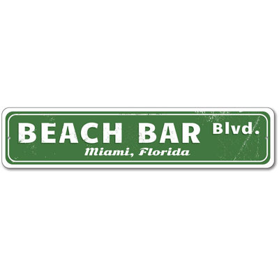 Beach Bar Street Aluminum Sign