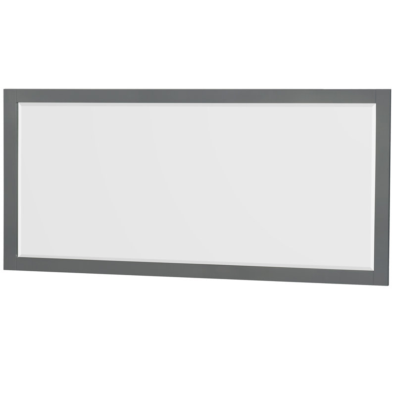 Sheffield 72" Freestanding Double Bathroom Vanity with Quartz Top with 70" Mirror, Chrome, Dark Gray, White Quartz