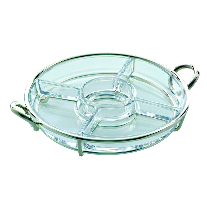 Vertigo Silver Plated Divided Serving Dish