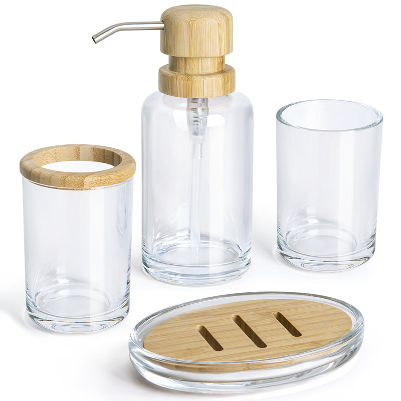 Clear Glass Bathroom Tumbler for Essentials