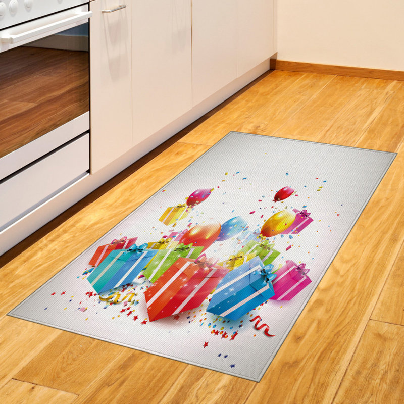 Birthday High Density Long Fiber Poly Threads Decorative Area Rug Carpet, Rectangle 2'7" x 5'