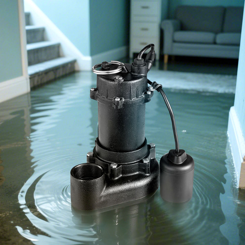 Pompe submersible pour eaux d'égout en fonte 1/2 HP 4800 GPH