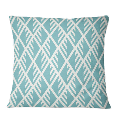 Light Blue Diamonds - Patterned Printed Throw Pillow