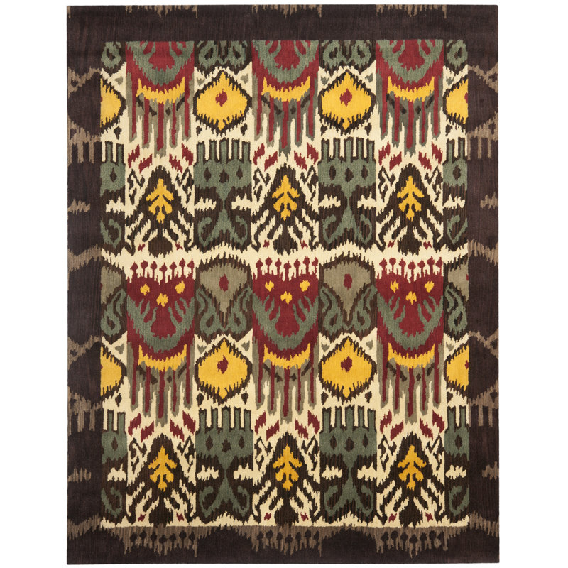 Mckinnon Ikat Wool Hand Woven Area Rug, Rectangle 183 x 274 cm