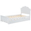 Lit plateforme en bois avec tête de lit, lit gigogne escamotable et rangement sous le lit-1189514584
