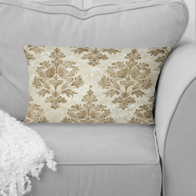 Coussin décoratif «Beige Country Floral Chic I», H 12 po x l 20 po, Forme rectangulaire