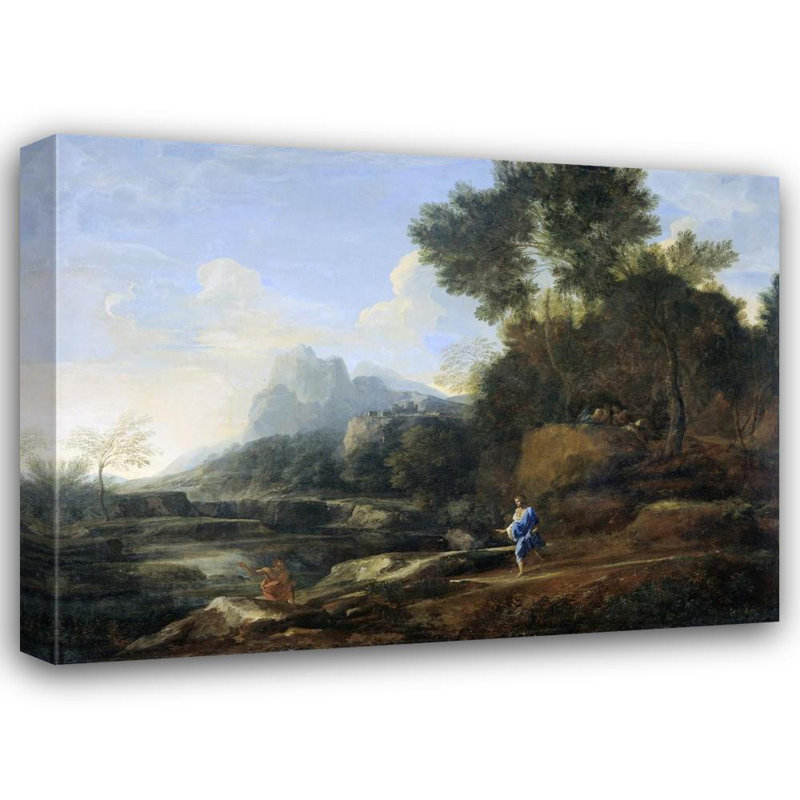 «Italian Landscape» par Gaspard Dughet, reproduction d'art sur toile tendue, H 24 po x l 17 po