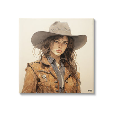 «Cowboy» brune sur fond beige par RB Print