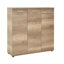 Armoire à chaussures moderne avec 2 tiroirs, finition noyer clair, 42,5 po x 42,5 po x 13,8 po | Panneau de particules 100% enduit de mélamine | Nombreuses tablettes à fixation murale pour une solution de rangement élégante dans le vestibule