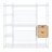 Armoire ouverte avec rails suspendus, tablettes et tiroirs, blanc