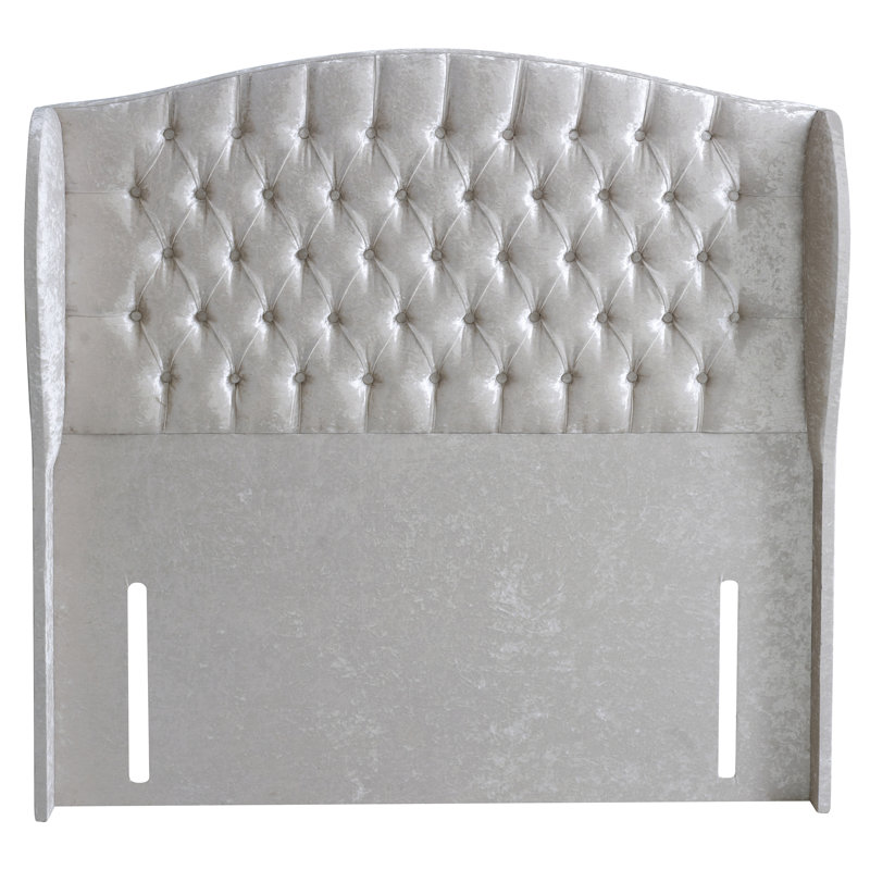 Bergenia Upholstered Headboard, Double (4'6), Ice, Crushed Velvet