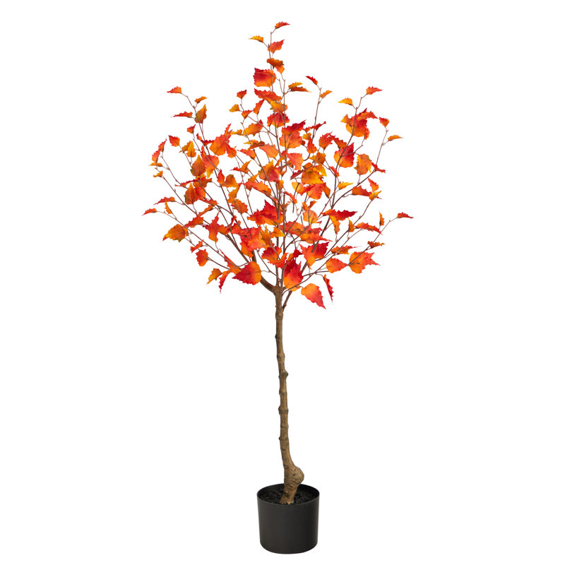 48'' Faux Birch Tree in Pot Liner
