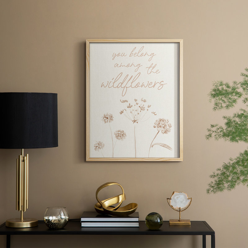 Reproduction encadrée de fleurs sauvages - bois massif, H 21 po x l 17 po
